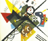 Sobre o branco II - obra abstrata de Kandinsky (1923) (Musée National d´Art Moderne, Centre George Pompidou, Paris)