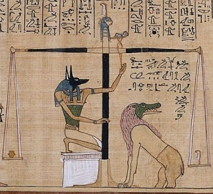 Imagem de deuses egípcios com cabela de animais e comportamento humano