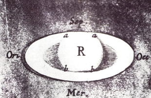 Desenho do planeta Saturno feito por Robert Hooke