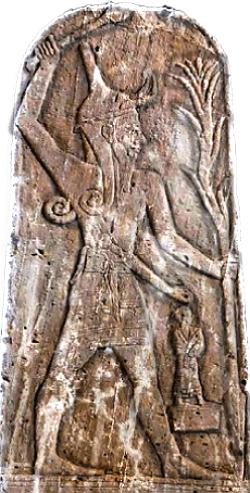 Relevo mostrando o deus filisteu Ball-Zebute
