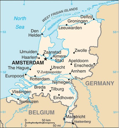 Mapa da Holanda - características e limites geográficos
