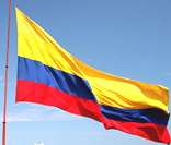 Bandeira da Colômbia hasteada em Bogotá, capital do país