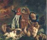 A barca de Dante: obra de Eug&egrave;ne Delacroix