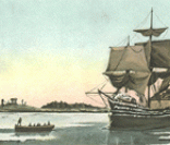 Chegada das caravelas inglesas para a colonização dos Estados Unidos