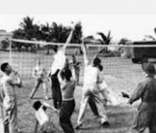 Partida de Voleibol nos primórdios do esporte