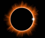 Foto de um eclipse total do Sol