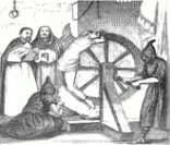 Integrantes da Inquisição espanhola torturando um herege