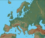 Mapa físico da Europa