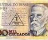 Plano Cruzado: substituição da moeda Cruzeiro pelo Cruzado (acima, foto de mil cruzados)