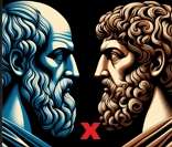 Platão e Aristóteles: muitas divergências sobre questões filosóficas importantes.