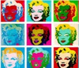 Marilyn Monroe retratada numa obra de	Andy Warhol