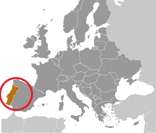 Localização geográfica de Portugal na região extremo oeste da Europa