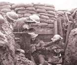 Soldados numa trincheira durante a 1ª Guerra Mundial