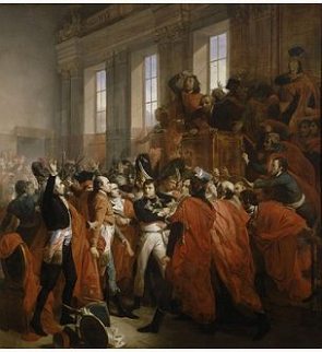 Imagem retratando o 18 de Brumário na Revolução Francesa