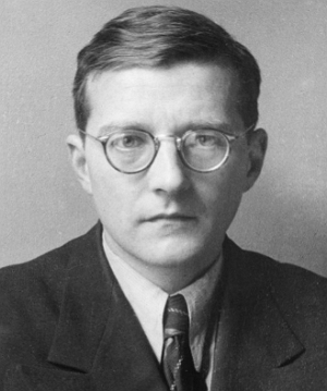 Foto do rosto do compositor Dimitri Shostakovitch