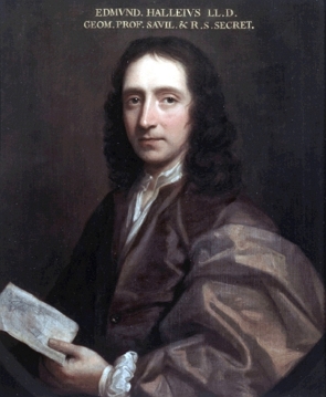 Retrato pintado de Edmond Halley