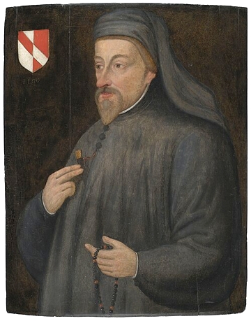 Retrato do escritor medieval ingl&ecirc;s Geoffrey Chaucer