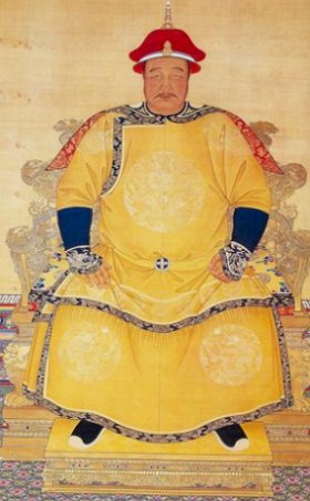 Pintura representando o imperador chin&ecirc;s Hong Taiji