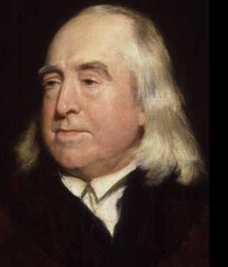 Retrato pintado do fil&oacute;sofo Jeremy Bentham