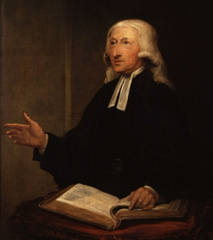 Pintura retrato do te&oacute;logo John Wesley