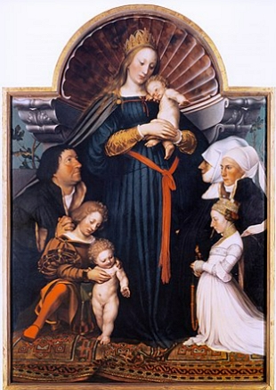 Pintura Madona de Darmstadt com crian&ccedil;as