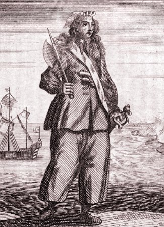 Ilustra&ccedil;&atilde;o da pirata e cors&aacute;ria Mary Read