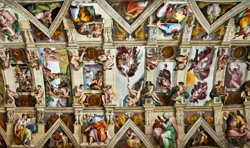 Afrescos da Capela Sistina pintados por Michel&acirc;ngelo
