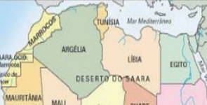 Mapa da regi&atilde;o da &Aacute;frica Setentional