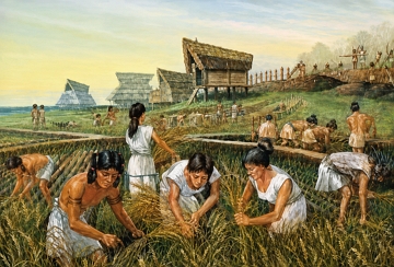 Camponeses trabalhando na agricultura na Antiga Mesopot&acirc;mia