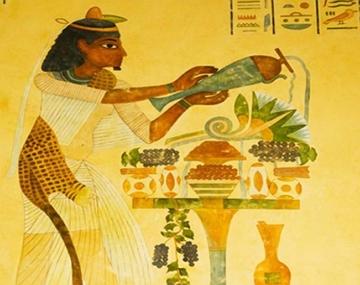Imagem do Antigo Egito mostrando alimentos