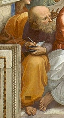 Pintura mostrando o fil&oacute;sofo Anaximandro de Mileto