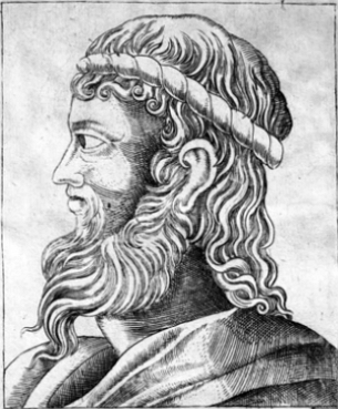 Ilustra&ccedil;&atilde;o do rosto de Anaximenes de Mileto
