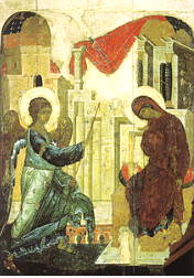 Anuncia&ccedil;&atilde;o, pintura de Andrei Rublev