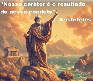Imagem de Arist&oacute;teles e uma de suas frases.
