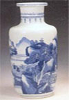 vaso de cerâmica chinês azul e branco