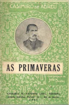 Capa do livro As Primaveras de Casimiro de Abreu com a foto do autor na capa