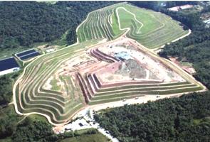 Imagem aérea do aterro sanitário de Curitiba