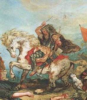 Pintura de &Aacute;tila, rei dos Hunos