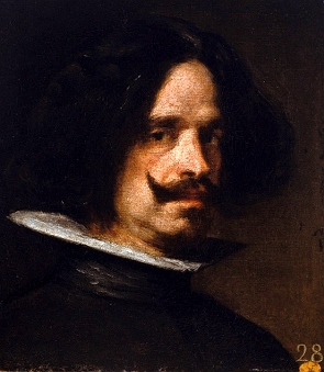 Retrato de Velazquez, homem branco, de cabelos escuros e bigode com pontas para cima