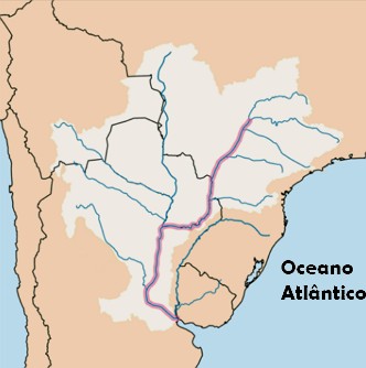 Mapa mostrando a Bacia do rio Paran&aacute;