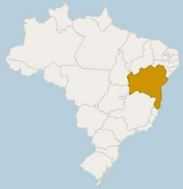 Localização do estado da Bahia no Brasil