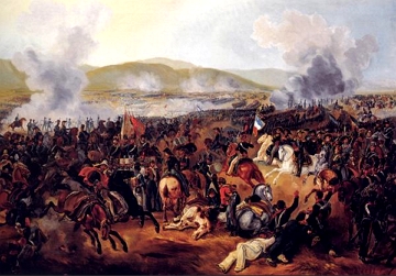 Imagem da Batalha de Maip&uacute; durante a Guerra de Independ&ecirc;ncia da Argentina