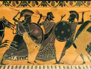 Cena da batalha da guerra de troia
