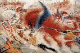 O despertar da cidade de Umberto Boccioni