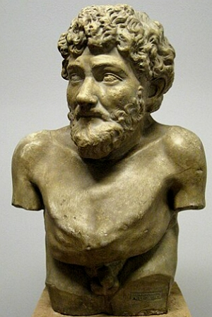 Busto do escritor grego antigo Esopo