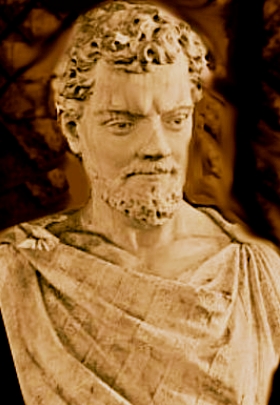 Busto do fil&oacute;sofo e poeta romano Lucr&eacute;cio