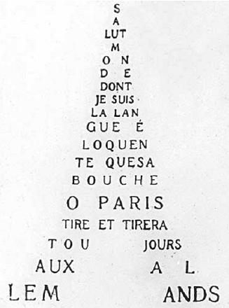 Caligramas, poema de Apollinaire