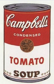 Pintura de uma lata de sopa da Campbells