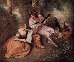A canção de amor (1717), obra de Antoine Watteau