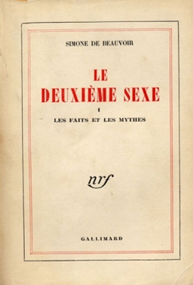 Capa de um livro com a inscrição em vermelho, em francês, O Segundo Sexo